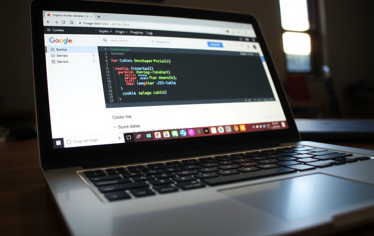 Detalle técnico de cookies en pantalla